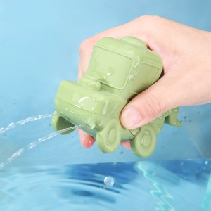 Juguetes de Baño para Niños, Coche de Silicona Flotante con Rociador de Agua, Campana Vibrante, Animales de Dibujos Animados Verdes y Lindos - Product Image 3