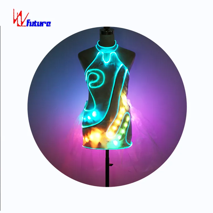 Futuro LED RGB control LED tira que cambia de color vestido de baile latino