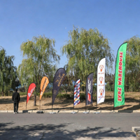 Drapeaux de plage publicitaires, bannières personnalisées résistantes aux UV, légères, avec sac et mât pour la publicité extérieure et les événements sportifs