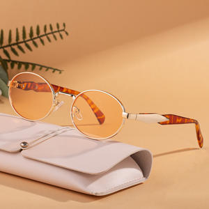 Lunettes de soleil unisexes de style nouveau, monture ovale, verres PC UV400, protection solaire pour la conduite et les activités de plein air - Product Image 1