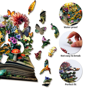 Factory Direct Sales Support Customization Flowers on the <b>Book</b> Wooden Jigsaw Puzzles for Family Game Play - Product Image 5