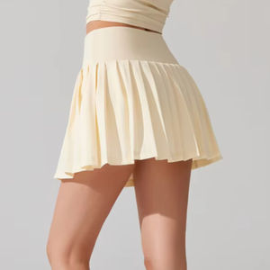 最新女士运动瑜伽跑步健身百褶瑜伽裙高腰带口袋户外网球高尔夫裙 - Product Image 2