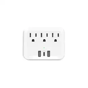 New Product 3 AC and 3 USB Wall Outlet Extender Multi Plug Outlet Safety Protection Plug Adapter