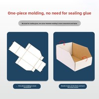 Boîte de rangement pliable en carton ondulé à façade ouverte, présentoir pour supermarché, exposition, extra-résistante, pour magasin de détail