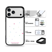 Coque de téléphone AG Feeling Black Edge avec motif étoile coloré doré pour iPhone 17, 17 Pro Max, 16 Pro, 15 – Coque magnétique