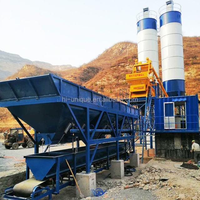 HZS75 Fixed Concrete Batching Plant with Screw Conveyor PLC Control Motor & Gearbox-75m/h Ready Mix Plant