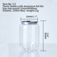 MOQ 100 pièces, canettes de soda de 250 ml, bouteilles de boisson, plastique jetable, matériau PET, bouteille de thé au lait, jus, canettes de café avec couvercle facile à retirer