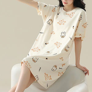 Nuevo camisón de pijama de algodón para niña de verano, ropa de salón informal, camisón de mujer para mujer - Product Image 4