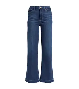 high quality elegant womens cotton denim bootcut pants high rise 5 pocket flared fit jeans ladies flare cut jeans