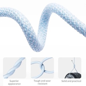 60W nylon bện USB C sạc cáp dữ liệu 3A sạc nhanh loại C sạc màu xanh xám cho Iphone 15 Android máy tính tai nghe - Product Image 5