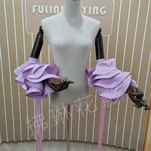 Costume da ballo da sala con maniche a sbuffo, nuovo accessorio per competizioni di danza, gonna per esibizioni di valzer con maniche a sbuffo - Product Image 2