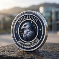 Moneta Commemorativa Personalizzata con Aquila 3D in Rilievo e Logo, Souvenir Aziendale in Lega di Zinco Smaltata, Collezione di Monete in Metallo