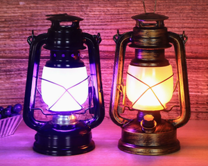 Lanterne HFBH Led Storm de style rétro <span class=keywords><strong>à</strong></span> piles en cuivre antique 235 4 * AA pour le camping - Product Image 4