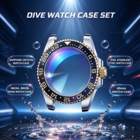 Cassa per Orologio Subacqueo in Acciaio Inossidabile 316L Bicolore da 40mm con Vetro Zaffiro e Lente per Data, Compatibile con Movimenti NH34 NH35 NH36