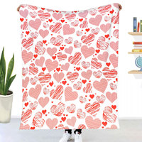 Couverture Douillette Personnalisée Cœur d'Amour Imprimé – Écologique, en Flanelle, pour la Maison – Offre Spéciale