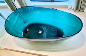 Baignoire <span class=keywords><strong>en</strong></span> résine de <span class=keywords><strong>pierre</strong></span> solide de couleur bleu profond salle de bain d'hôtel baignoire à remous <span class=keywords><strong>en</strong></span> résine transparente propre à travers la baignoire de rêve - Product Image 5