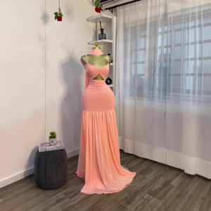 Women's Cutout Waist Maxi Dress <b>Spaghetti</b> <b>Strap</b> Convertible Scarf Sleeveless Flowy Formal Gown Dresses Fashion - Product Image 3