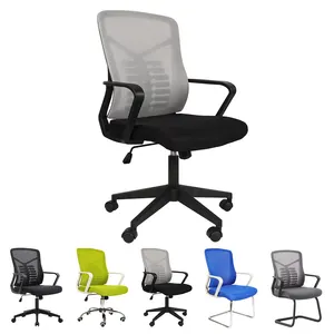 Anji china escritório móveis fabricante ergonômico, malha cadeiras de escritório meia volta sala de conferência cadeiras giratórias
