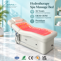 Lit de massage électrique de luxe pour hydrothérapie, table de traitement réglable pour salon de beauté avec télécommande, armoire de rangement, 2 moteurs