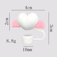 Couvre-paille pour gobelet, bouchon anti-poussière, capuchon de paille en forme d'aile et de cœur, best-seller