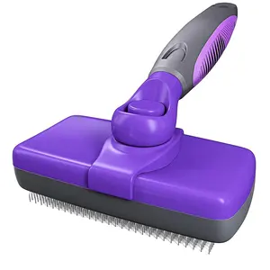 Pet Grooming Limpeza Dematting Ferramenta Auto Deshedding Escova, Pet Comb Dog Cat Auto-limpeza Slicker Brush