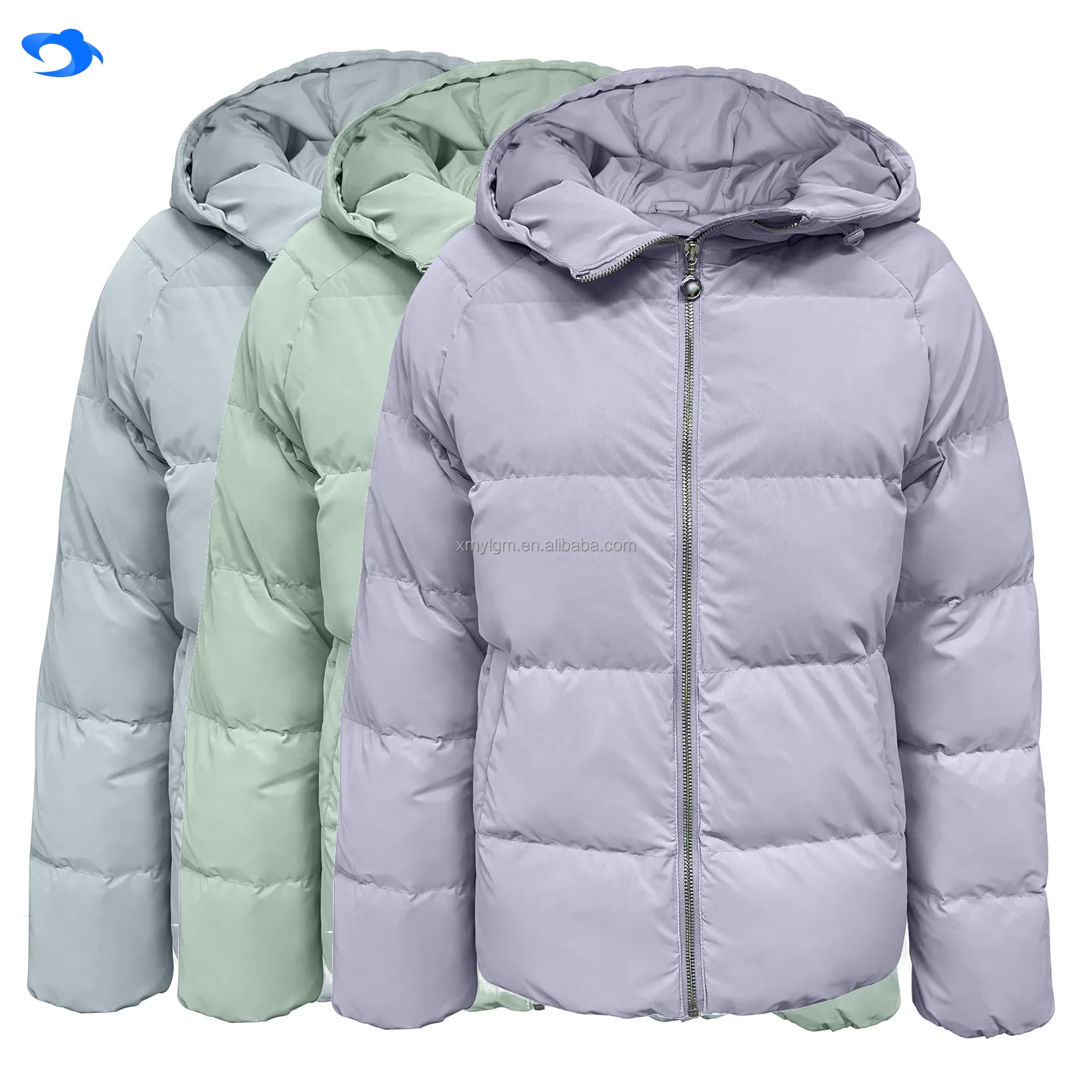 Chaqueta acolchada personalizada a prueba de viento ZENORY con capucha para mujer, Abrigo acolchado ligero, chaquetas de invierno para exteriores