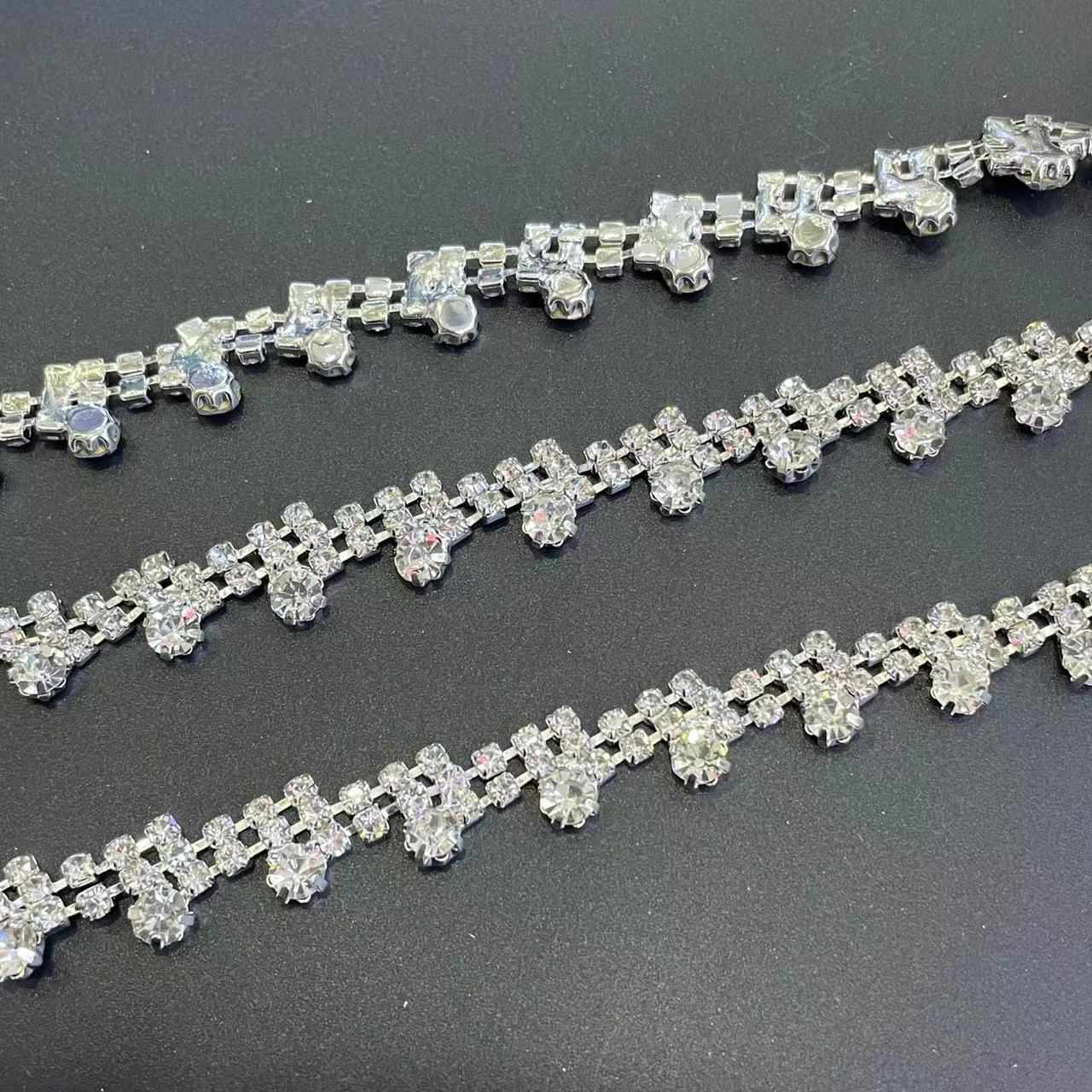 ZSY Wedding glass stone material bead trim rhinestone chain and trim bridal jewelry accessories garment