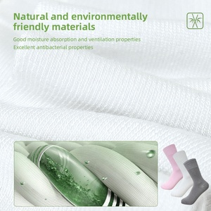 Chaussettes en bambou personnalisées, douces, respirantes, durables, de couleur unie, avec logo personnalisé - Product Image 2