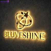 Enseigne commerciale 3D personnalisée, lettres en métal rétroéclairées par LED, logo en acrylique, or rose miroir de luxe pour la décoration murale des salons de beauté