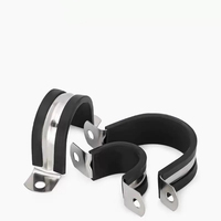 U Type Rubber Lined Saddle Pipe Clamp Anti Vibration Steel Tube Mounting Bracket Fastener for Securing Cables Conduits