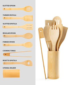 Wooden Spoons <b>Kitchen</b> <b>Accessories</b> Cookware 6Pcs Wooden Spatula Spoons Non-stick <b>Kitchen</b> Utensil - Product Image 2