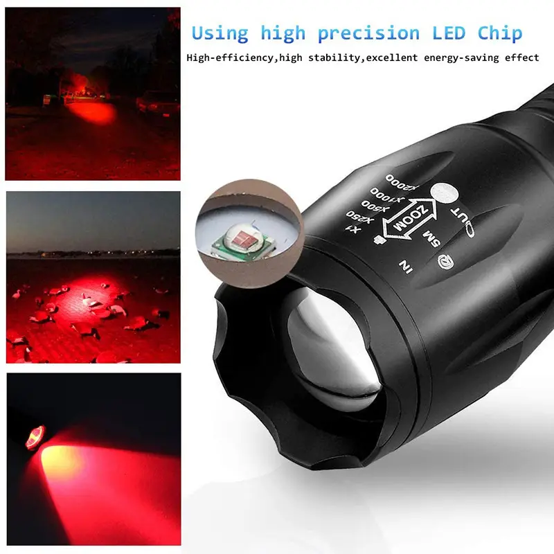 新着LED懐中電灯パープルホワイトデュアルライト紫外線トーチズーム可能ランプ検出懐中電灯UVトーチ2In1
