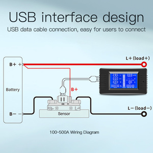PZEM-015 chín chức năng Xe pin Tester DC 120V Vôn kế Ampe kế 100a-500a công suất 0.5M USB Cáp kháng pin di động - Product Image 3