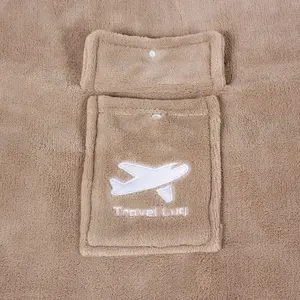 高销量多功能折叠法兰绒涤纶紧凑型织物提手包旅行扔毯