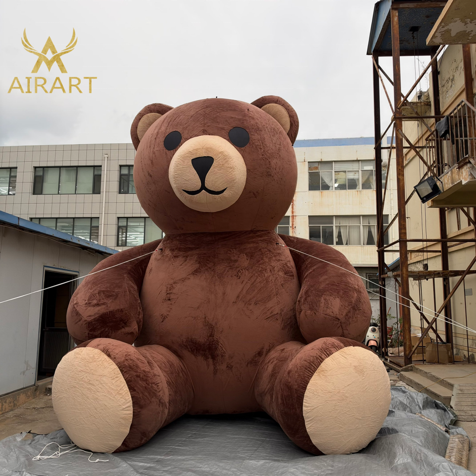 Giant air Blower Inflatable Plush Cartoon Santa Bear Mascot for ...