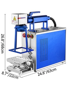Vevor ตู้ขนาดเล็กสีขาวแบบใหม่2024เครื่องทำเครื่องหมายไฟเบอร์เลเซอร์30W DXF รองรับ <span class=keywords><strong>airpods</strong></span>/แท็กสุนัข/ดินสอ/ลูก - Product Image 2