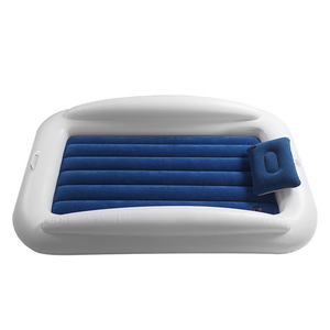 เตียงเด็กแบบพองลมแบบพกพาพับได้ที่นอนเคลือบสีฟ้าสำหรับเด็ก 0415 - Product Image 5