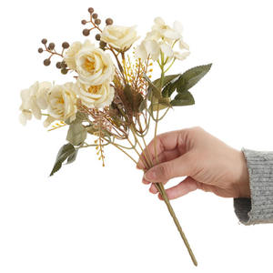 Bouquet de roses artificielles style <span class=keywords><strong>français</strong></span>, aspect fleurs séchées vintage, pour centre de table, mariage, hôtel, décoration douce, vente en gros - Product Image 5