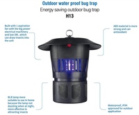 Anti-moustiques électrique écologique H13 CE ROHS IPX2 ABS pour usage extérieur toutes saisons, tue-insectes de jardin et mouches