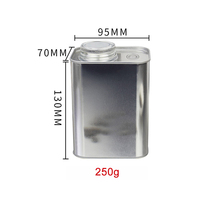 Boîte en fer blanc carrée de 250g avec logo RunLin imprimé, valve d'aération et couvercles à vis, pour café, matcha, lait en poudre, épices et huiles