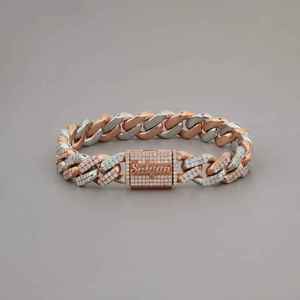 Luxury Moissanite Iced Cuban Link Bracelet 925 Sterling <b>Silver</b> Plated Hip Hop Style Trendy Chain Jewelry Gift <b>for</b> <b>Men</b> Women - Product Image 4