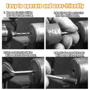 Kit d'extracteurs de vis cassées robustes et de qualité supérieure pour l'entretien <span class=keywords><strong>automobile</strong></span>, en acier rapide haute résistance, avec jeu de forets de retrait facile - Product Image 3