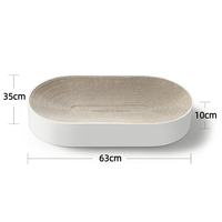 Lit-griffoir pour chat durable et recyclable en carton, maison-griffoir pour chat, griffoir ovale en carton ondulé personnalisé OEM, directement de l'usine