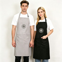 DUOLAI Tablier de cuisine réglable avec plusieurs poches, imperméable, pour chef, barbier, salon, restaurant, hommes et femmes