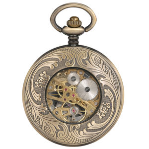 독특한 선물 말 페가수스 중공 청동 금속 스팀 펑크 남자 포켓 시계 시계 - Product Image 6