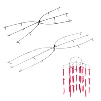 Barre de répartition parapluie à 6 bras pour montage de pêche à la traîne, avec émerillons pivotants pour cadre métallique, robuste, pour la pêche en haute mer en eau salée et la pêche au gros gibier