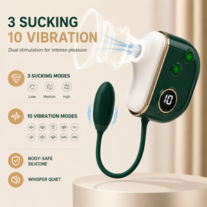 Vibratore Sucking Love con Tripla Pulsazione Sonora, Impermeabile IPX7, Design 2-in-1, 3 Livelli di Aspirazione, 10 Frequenze per Punto G e Clitoride - Product Image 1