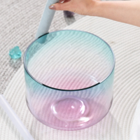 Bol chantant en cristal de quartz Jinfang 432Hz 440Hz haute pureté pour bain sonore alchimique, 5-12 pouces, pour yoga et méditation