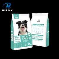 Sachet d'emballage refermable en aluminium de qualité alimentaire HL PACK pour aliments pour chiens, grand format personnalisé, en Mylar, avec fermeture éclair, pour aliments
