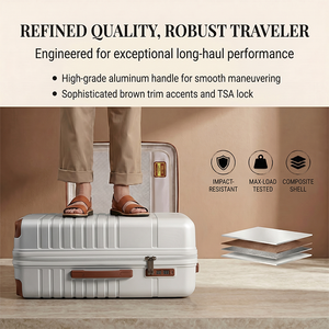 Valise de voyage rigide légère à roulettes, 4 roues fixes avec verrouillage, silencieuse, anti-rayures, étanche – Offre Spéciale - Product Image 6
